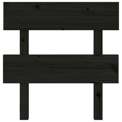 Testiera per Letto Nera 93,5x3x81cm in Legno Massello di Pino