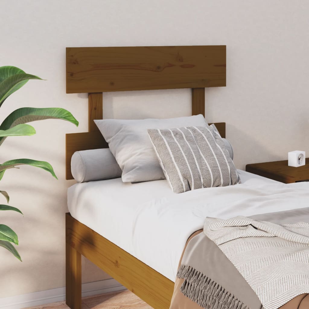Testiera per Letto ambra 103,5x3x81cm in Legno Massello di Pino