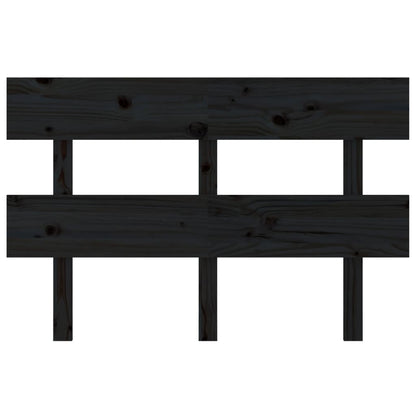 Testiera per Letto Nera 124x3x81 cm in Legno Massello di Pino