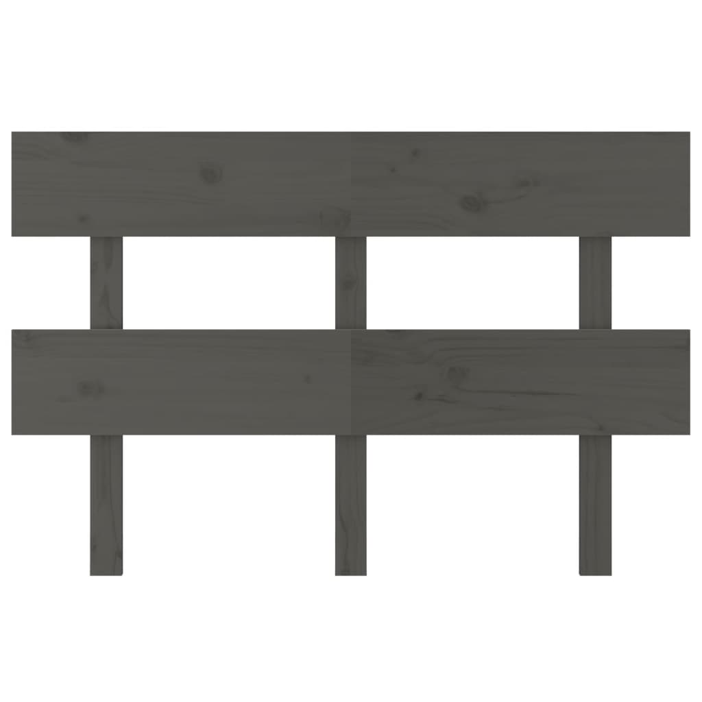 Testiera per Letto Grigia 138x3x81 cm in Legno Massello di Pino