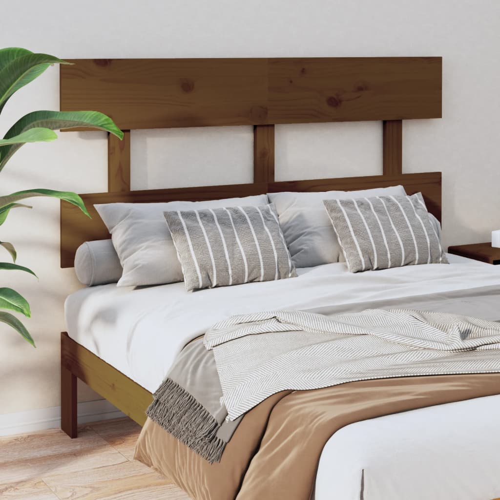Testiera per Letto ambra 138x3x81 cm in Legno Massello di Pino