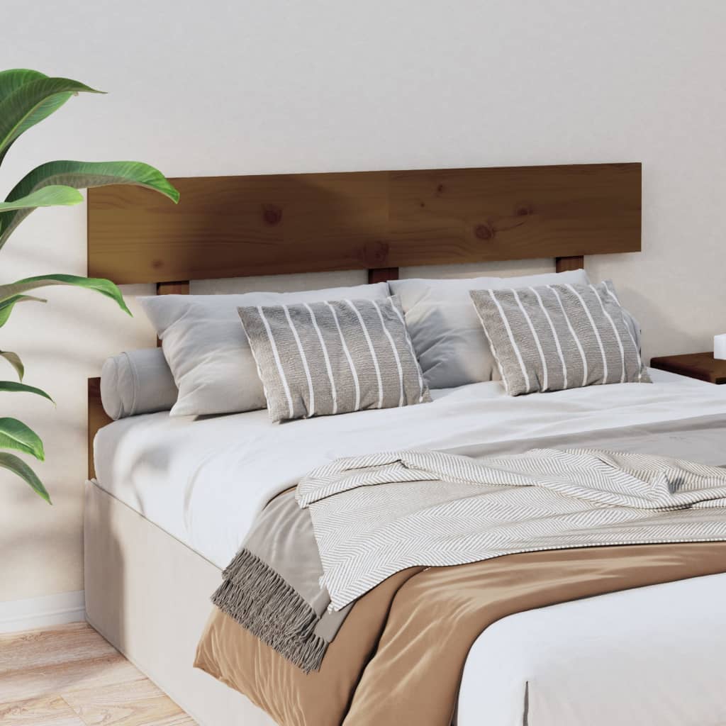 Testiera per Letto ambra 144x3x81 cm in Legno Massello di Pino