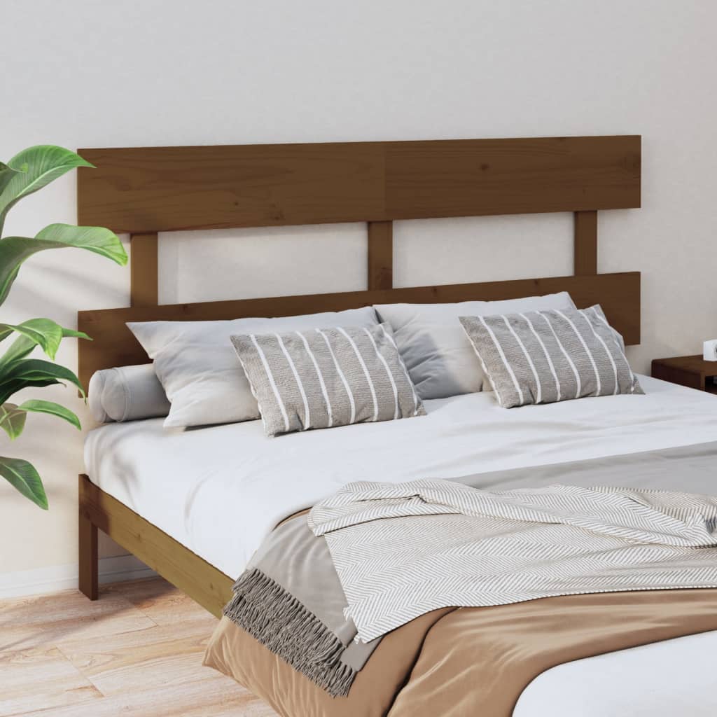 Testiera per Letto ambra 164x3x81 cm in Legno Massello di Pino