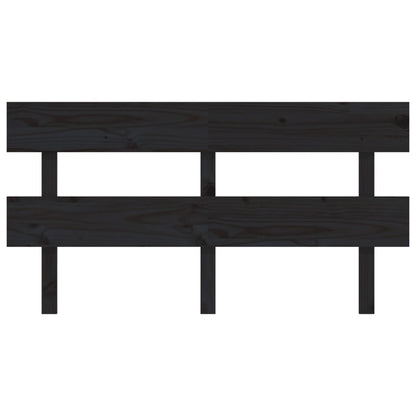 Testiera per Letto Nera 164x3x81 cm in Legno Massello di Pino