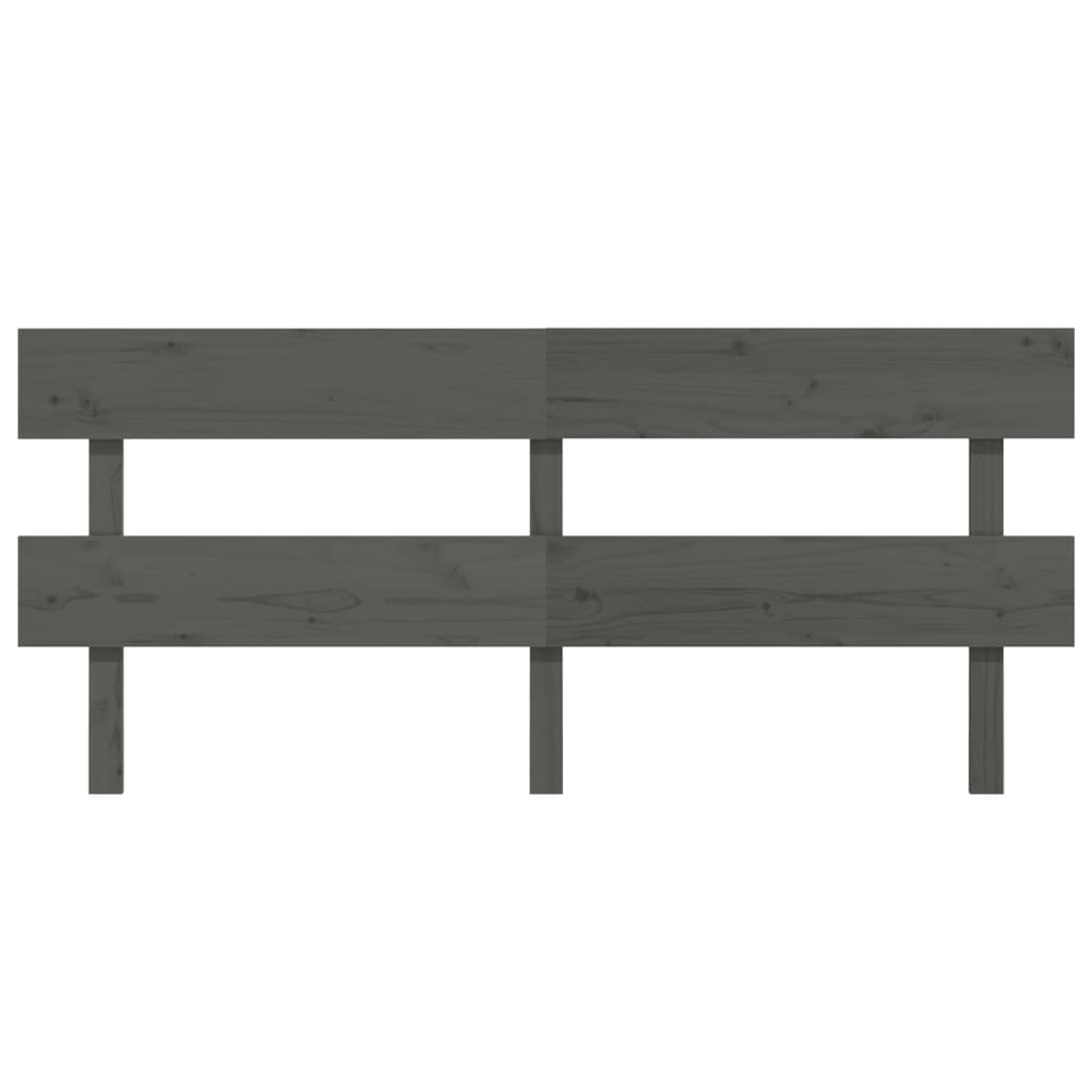 Testiera per Letto Grigia 184x3x81 cm in Legno Massello di Pino
