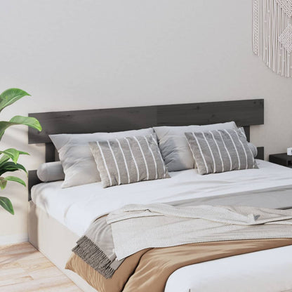 Testiera per Letto Grigia 184x3x81 cm in Legno Massello di Pino