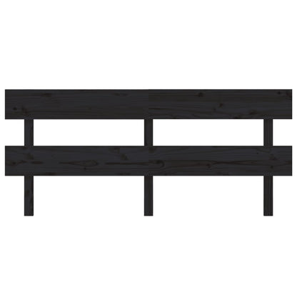 Testiera per Letto Nera 184x3x81 cm in Legno Massello di Pino