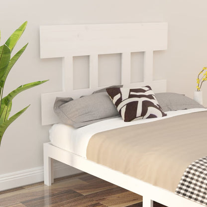 Testiera per Letto Bianca 78,5x3x81cm in Legno Massello di Pino