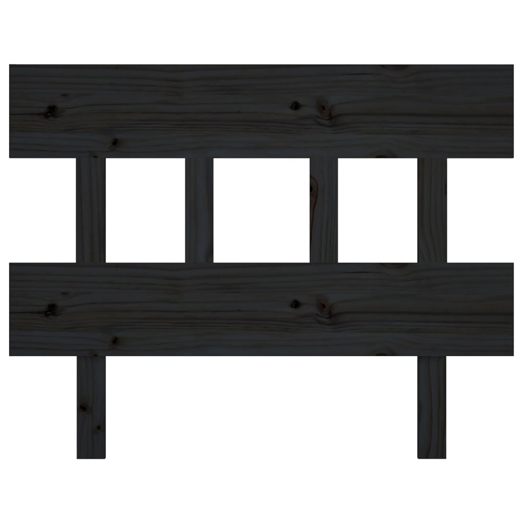 Testiera per Letto Nera 78,5x3x81 cm Legno Massello di Pino
