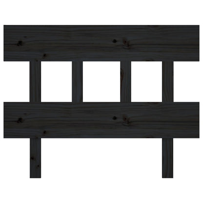 Testiera per Letto Nera 78,5x3x81 cm Legno Massello di Pino