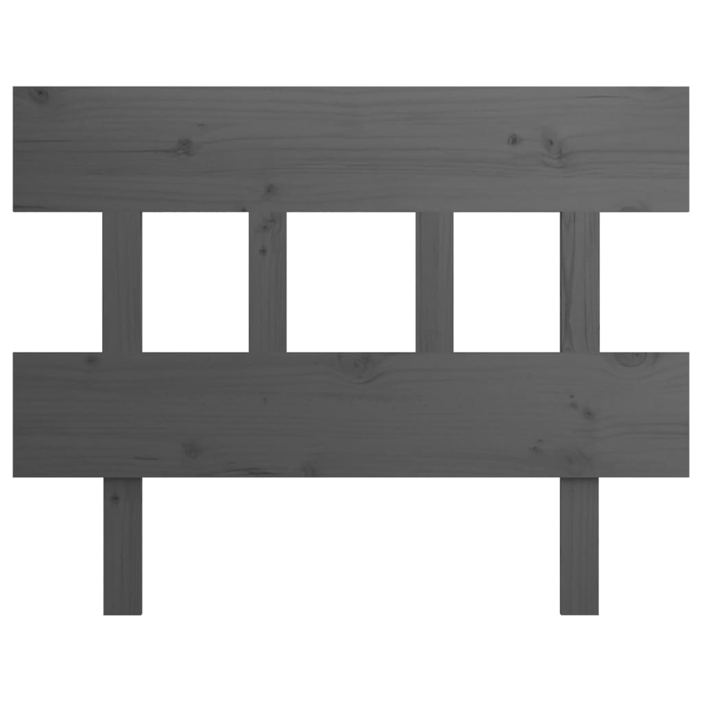 Testiera per Letto Grigia 93,5x3x81cm in Legno Massello di Pino