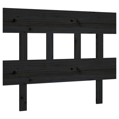 Testiera per Letto Nera 93,5x3x81 cm in Legno Massello di Pino