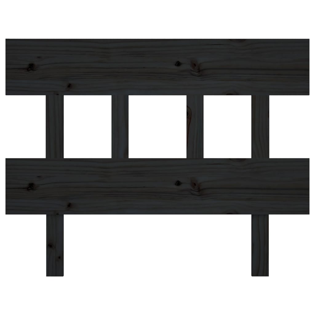 Testiera per Letto Nera 93,5x3x81 cm in Legno Massello di Pino