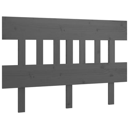Testiera Letto Grigia 123,5x3x81 cm in Legno Massello di Pino