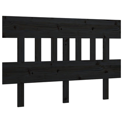 Testiera per Letto Nera 138,5x3x81 cm Legno Massello di Pino