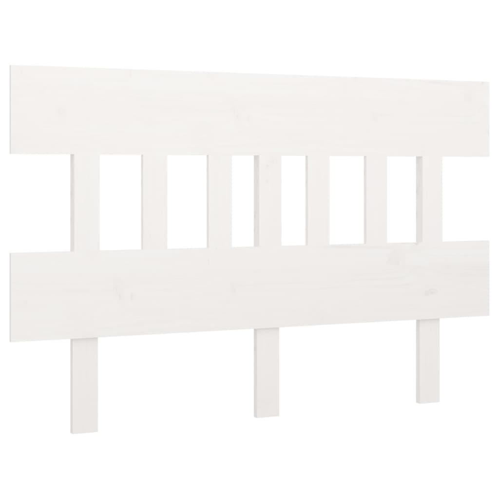 Testiera per Letto Bianca 143,5x3x81 cm Legno Massello di Pino