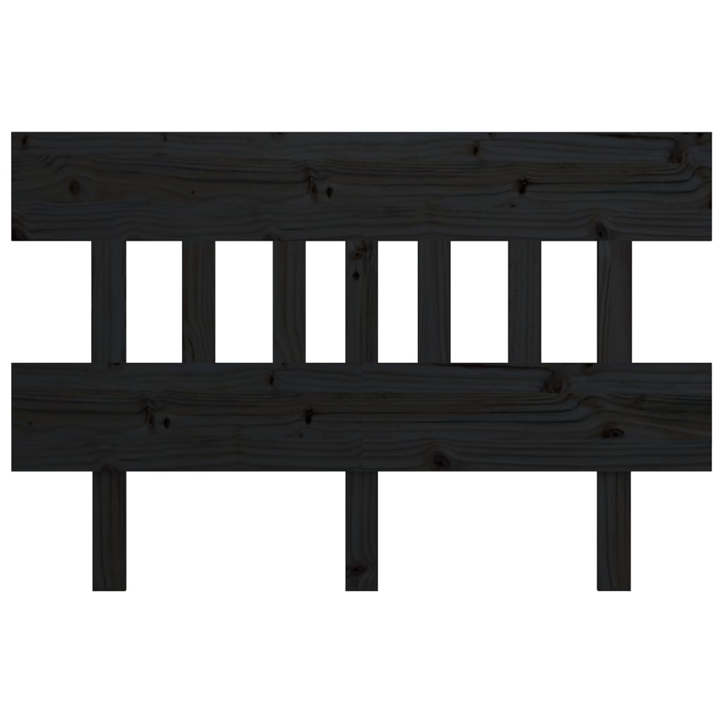 Testiera per Letto Nera 143,5x3x81 cm Legno Massello di Pino
