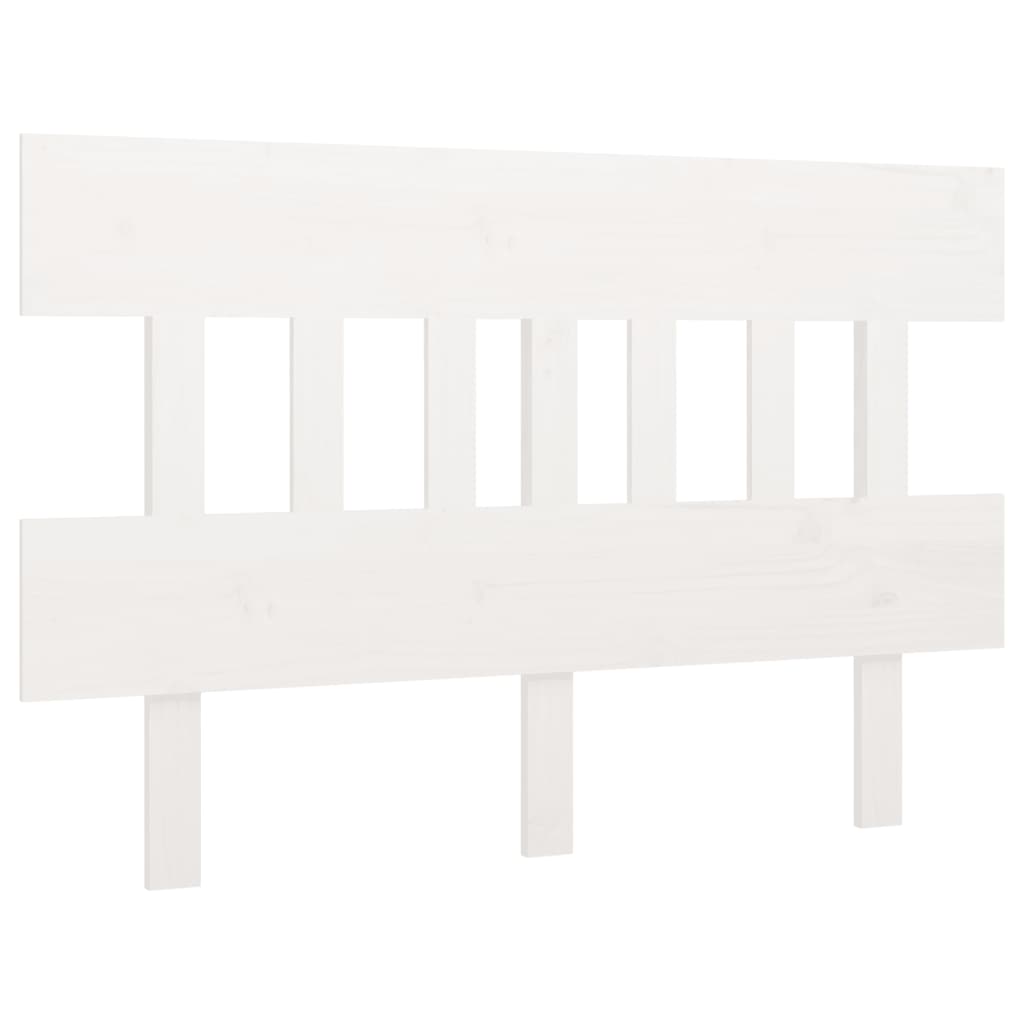 Testiera per Letto Bianca 153,5x3x81 cm Legno Massello di Pino