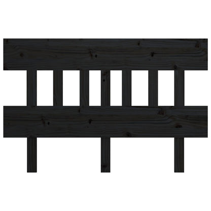 Testiera per Letto Nera 153,5x3x81 cm Legno Massello di Pino