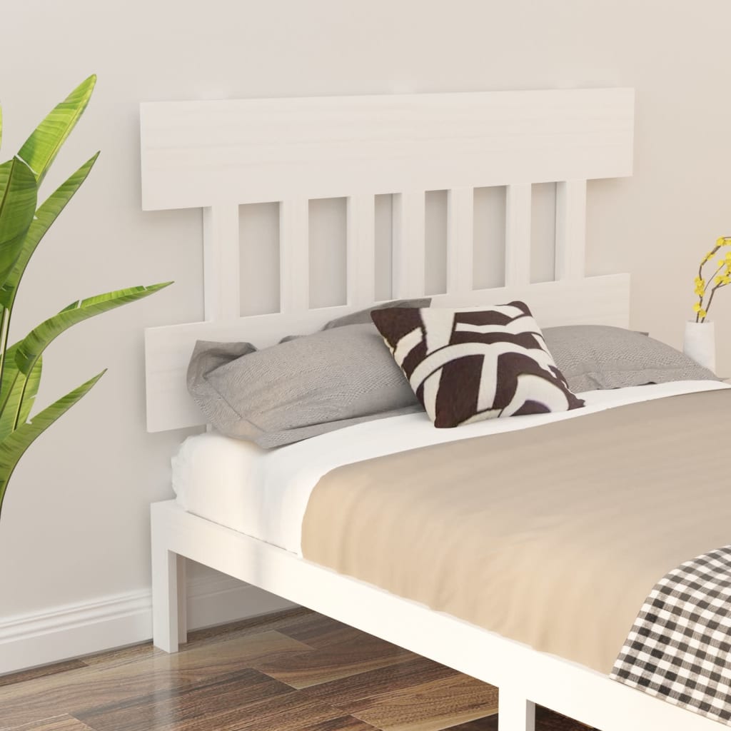 Testiera per Letto Bianca 163,5x3x81 cm Legno Massello di Pino