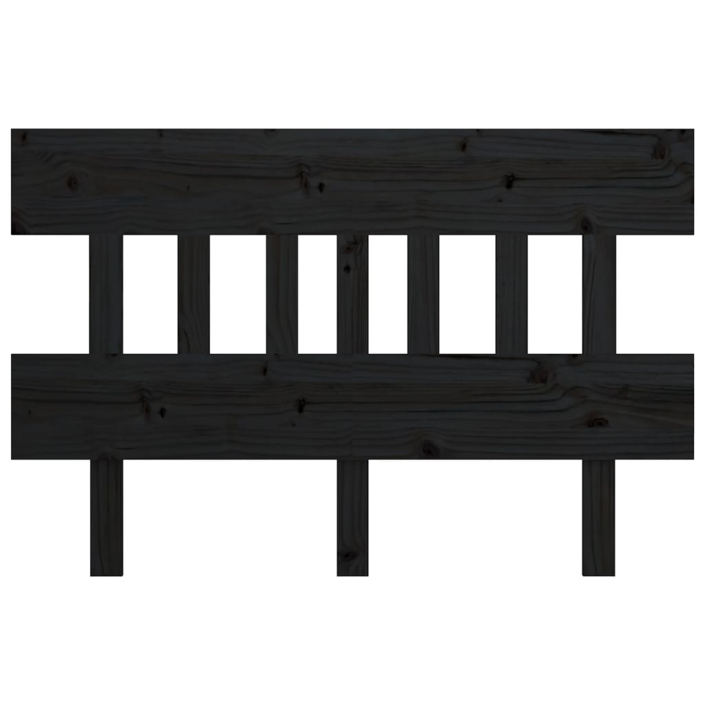 Testiera per Letto Nera 163,5x3x81 cm in Legno Massello di Pino