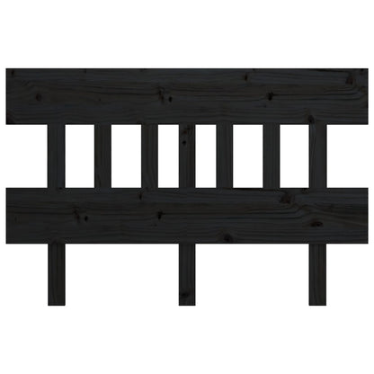 Testiera per Letto Nera 163,5x3x81 cm in Legno Massello di Pino