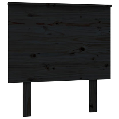 Testiera per Letto Nera 79x6x82,5 cm in Legno Massello di Pino