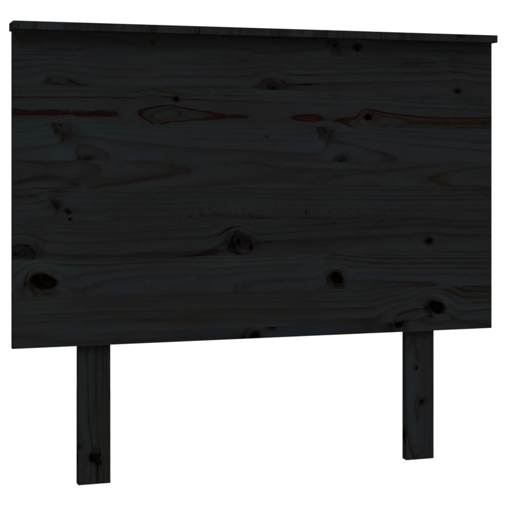 Testiera per Letto Nera 94x6x82,5 cm in Legno Massello di Pino
