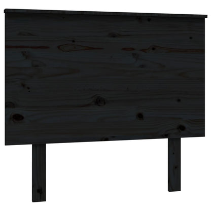 Testiera per Letto Nera 94x6x82,5 cm in Legno Massello di Pino