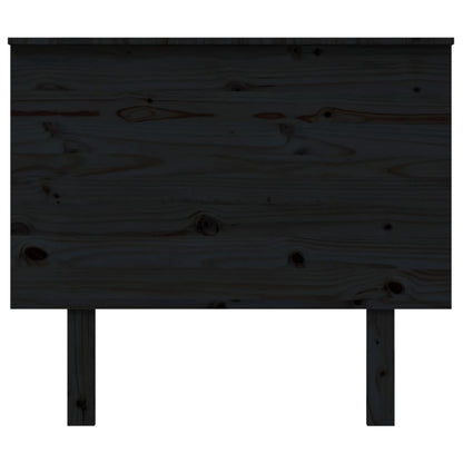 Testiera per Letto Nera 94x6x82,5 cm in Legno Massello di Pino