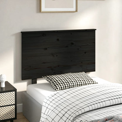 Testiera per Letto Nera 94x6x82,5 cm in Legno Massello di Pino
