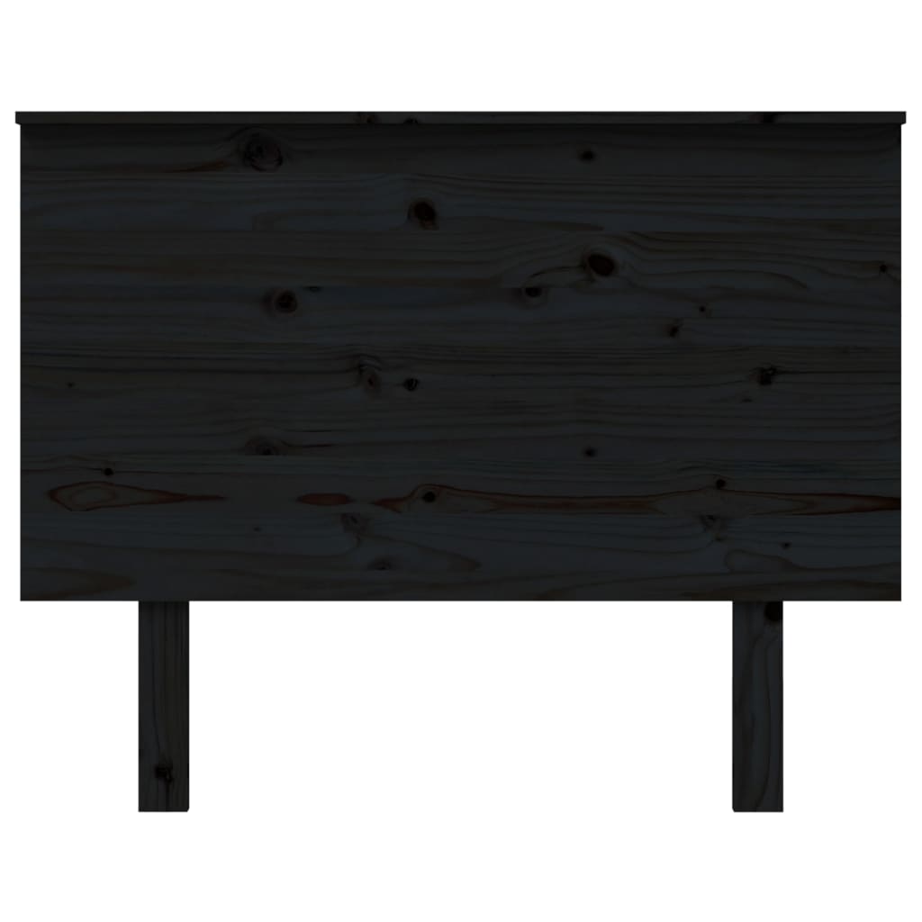 Testiera per Letto Nera 104x6x82,5 cm Legno Massello di Pino