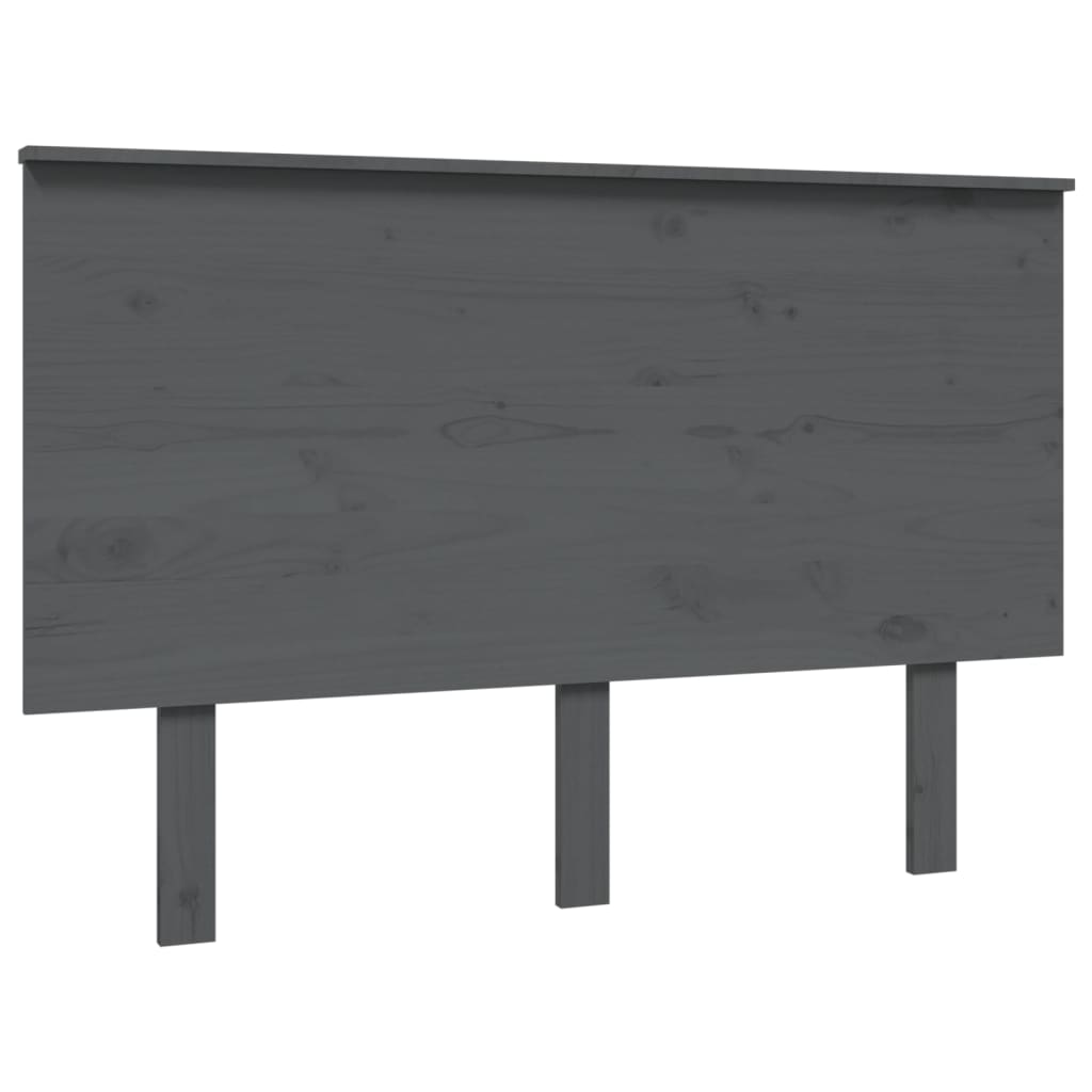 Testiera per Letto Grigia 124x6x82,5 cm Legno Massello di Pino