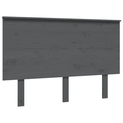 Testiera per Letto Grigia 124x6x82,5 cm Legno Massello di Pino