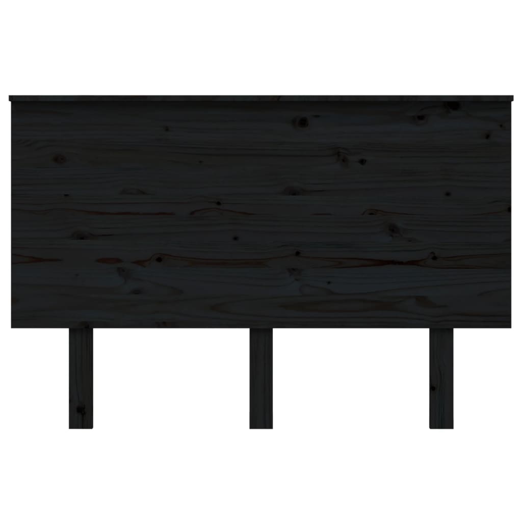 Testiera per Letto Nera 124x6x82,5 cm in Legno Massello di Pino