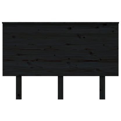 Testiera per Letto Nera 124x6x82,5 cm in Legno Massello di Pino