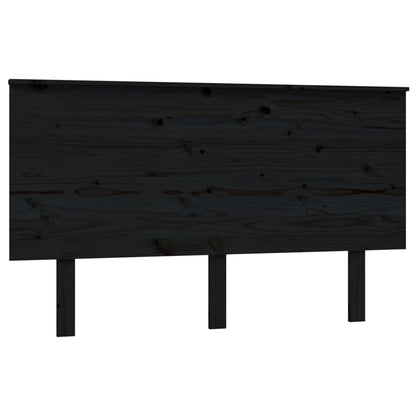 Testiera per Letto Nera 139x6x82,5 cm in Legno Massello di Pino