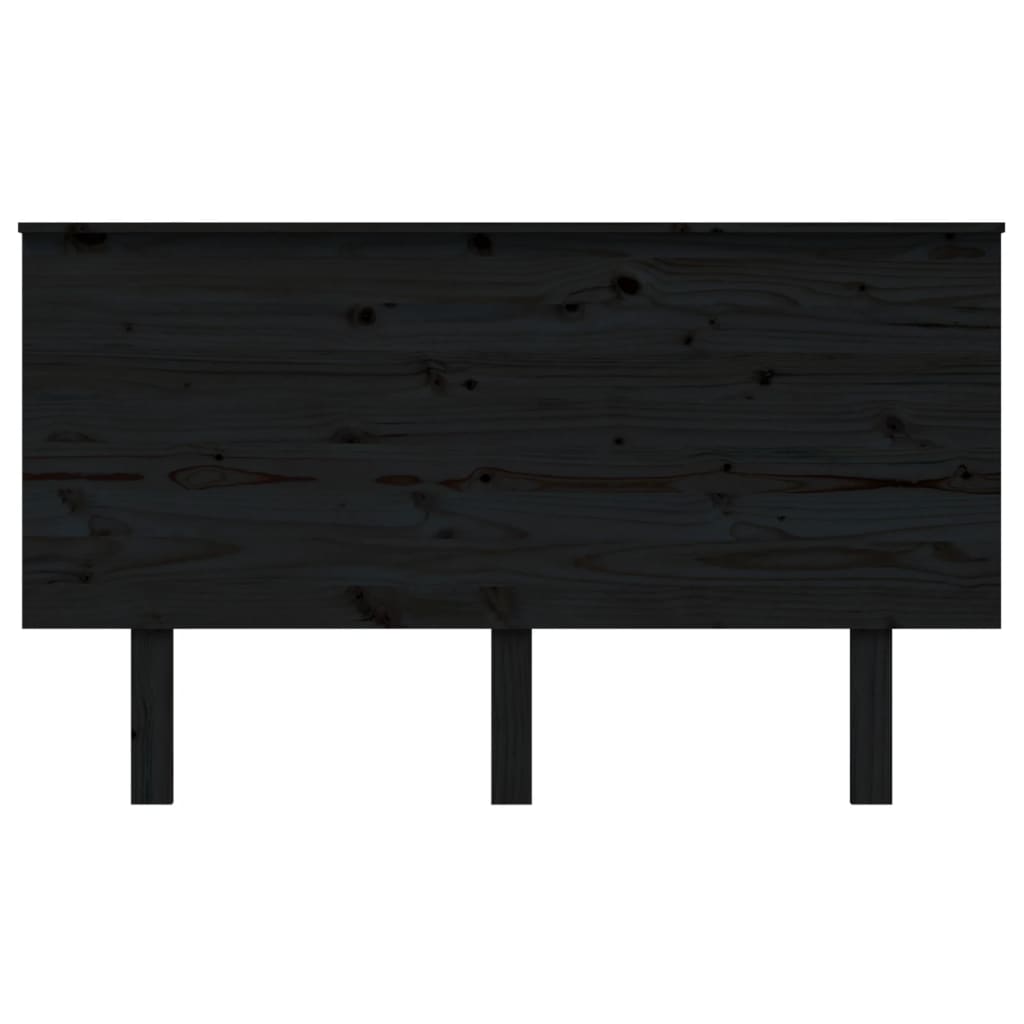 Testiera per Letto Nera 139x6x82,5 cm in Legno Massello di Pino