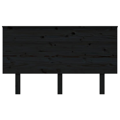 Testiera per Letto Nera 139x6x82,5 cm in Legno Massello di Pino