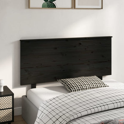 Testiera per Letto Nera 139x6x82,5 cm in Legno Massello di Pino