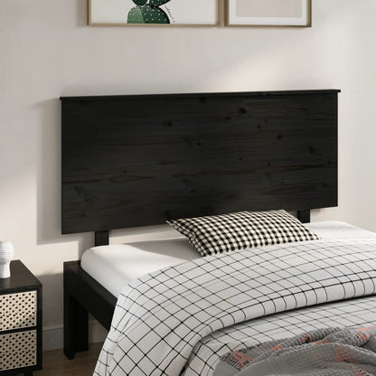 Testiera per Letto Nera 139x6x82,5 cm in Legno Massello di Pino
