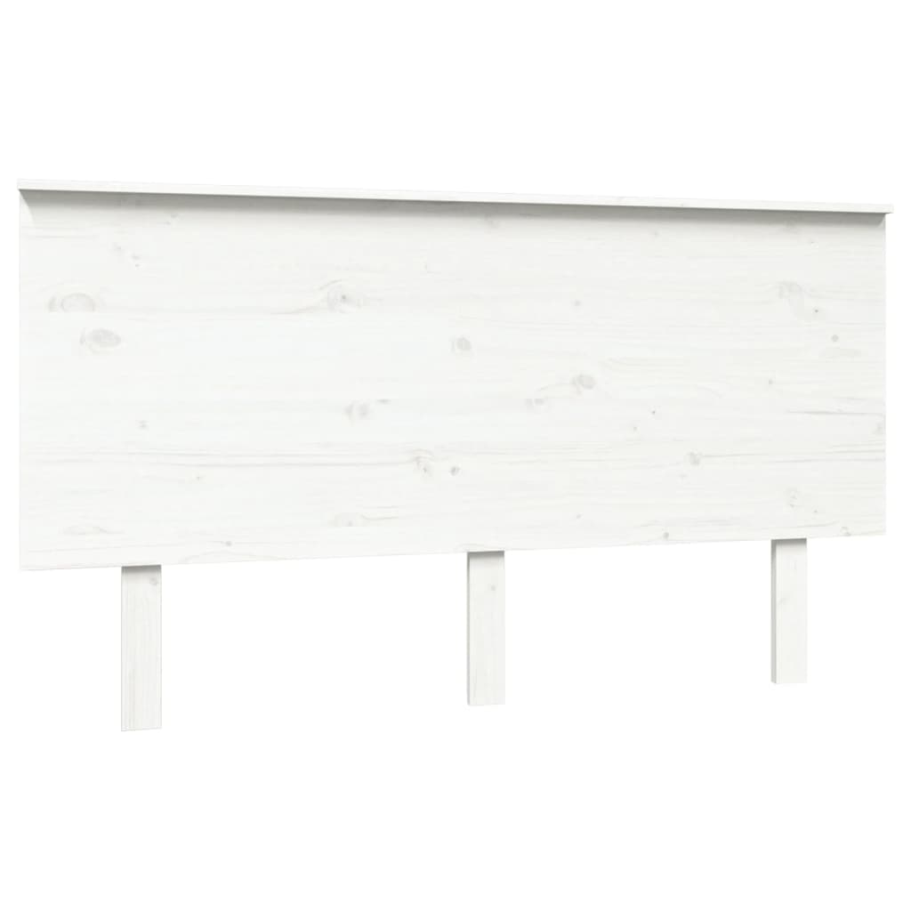 Testiera per Letto Bianca 144x6x82,5cm Legno Massello di Pino