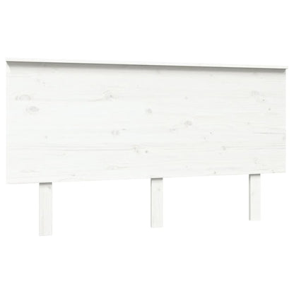 Testiera per Letto Bianca 144x6x82,5cm Legno Massello di Pino