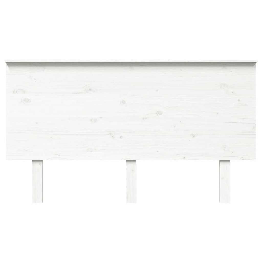 Testiera per Letto Bianca 144x6x82,5cm Legno Massello di Pino