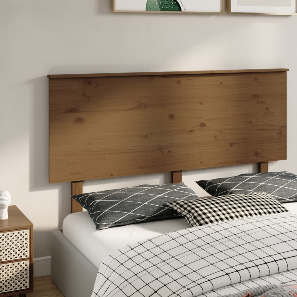 Testiera per Letto ambra 154x6x82,5cm in Legno Massello di Pino