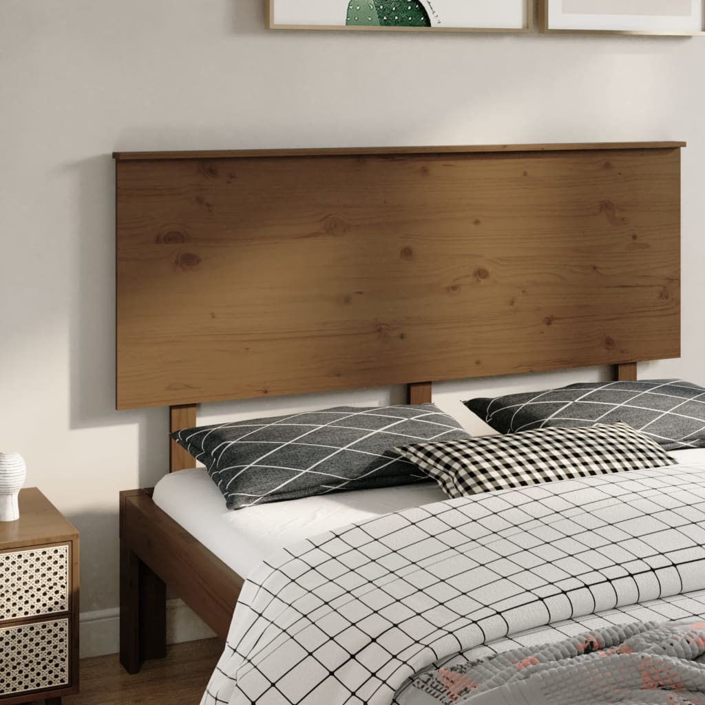 Testiera per Letto ambra 154x6x82,5cm in Legno Massello di Pino