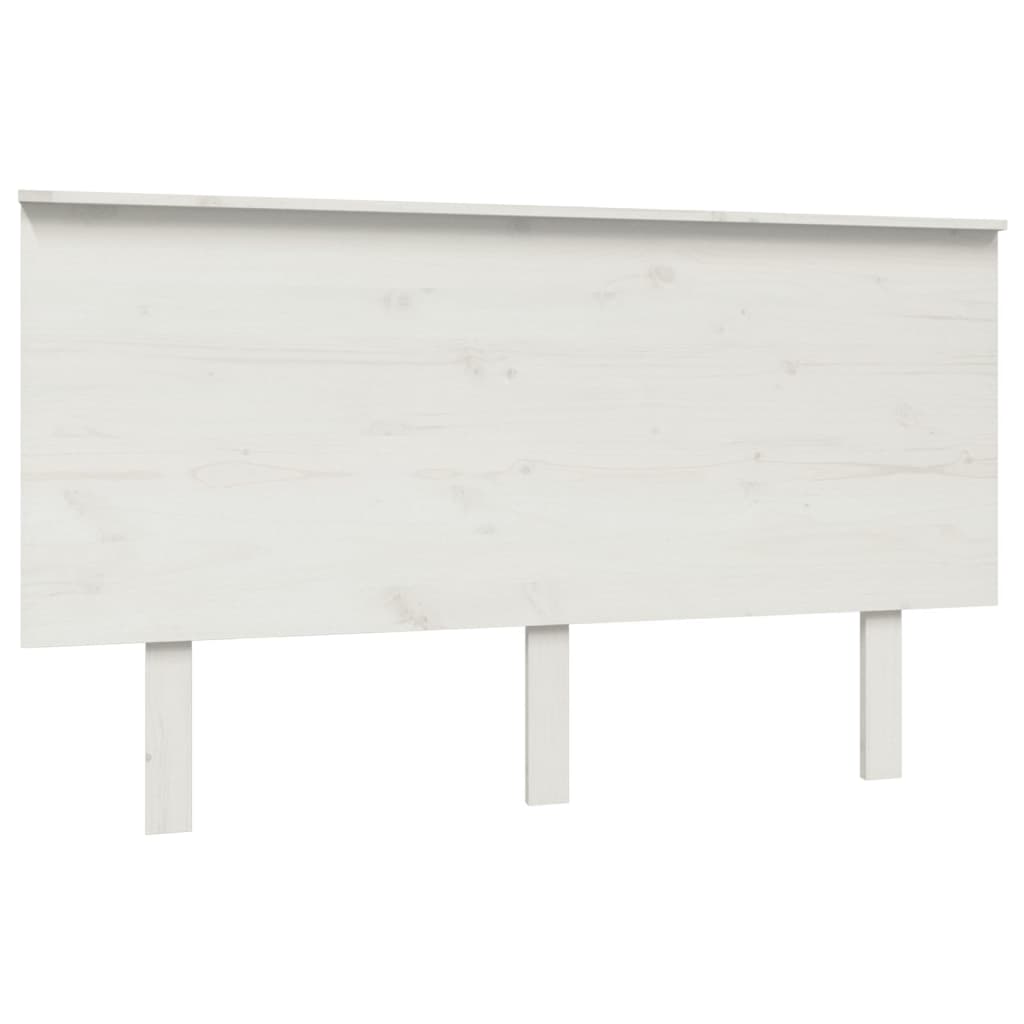 Testiera per Letto Bianca 184x6x82,5 cm Legno Massello di Pino