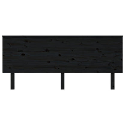 Testiera per Letto Nera 184x6x82,5 cm in Legno Massello di Pino