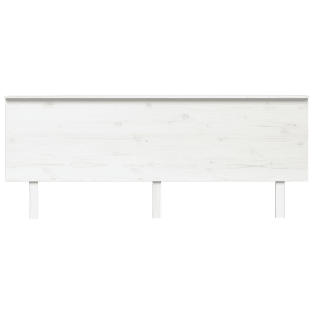 Testiera per Letto Bianca 204x6x82,5 cm Legno Massello di Pino