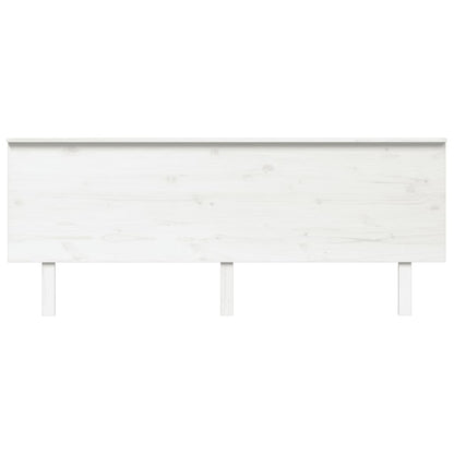 Testiera per Letto Bianca 204x6x82,5 cm Legno Massello di Pino